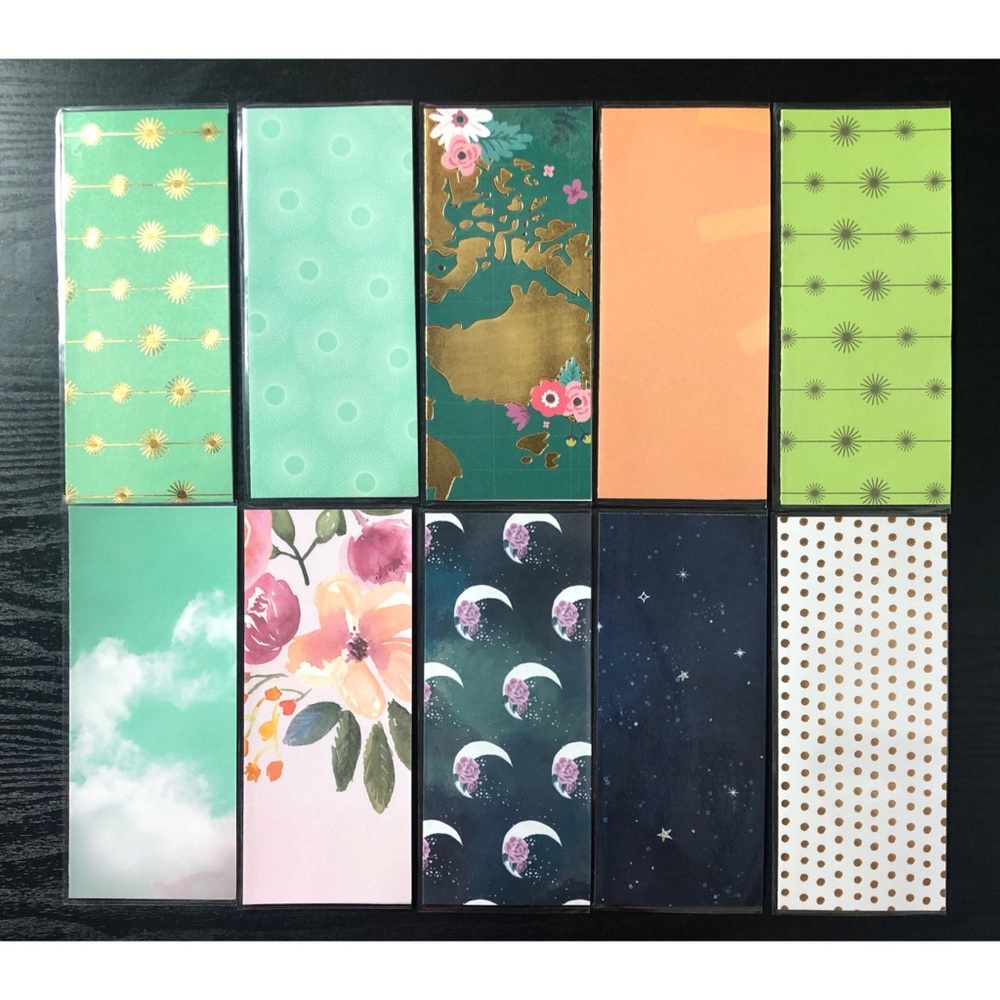 10 laminated cash envelopes